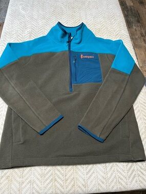 Cotopaxi Two-Tone Fleece Quarter-Zip in Teal & Olive M